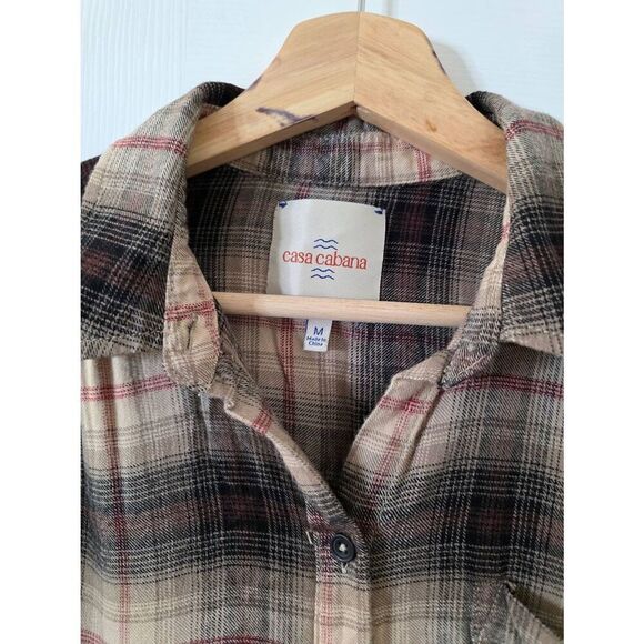 Casa cabana Check Button Down Shirt M - Picture 5 of 9